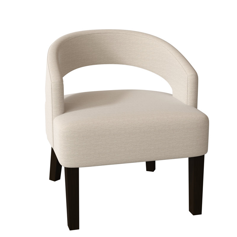 Fauteuil demi-tonneau Carly, Marron foncé, Ivoire Haven