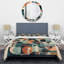 Ensemble de housse de couette en microfibre / polyester bleu et orange Minimalistic Artwork II Bedding-1455313498
