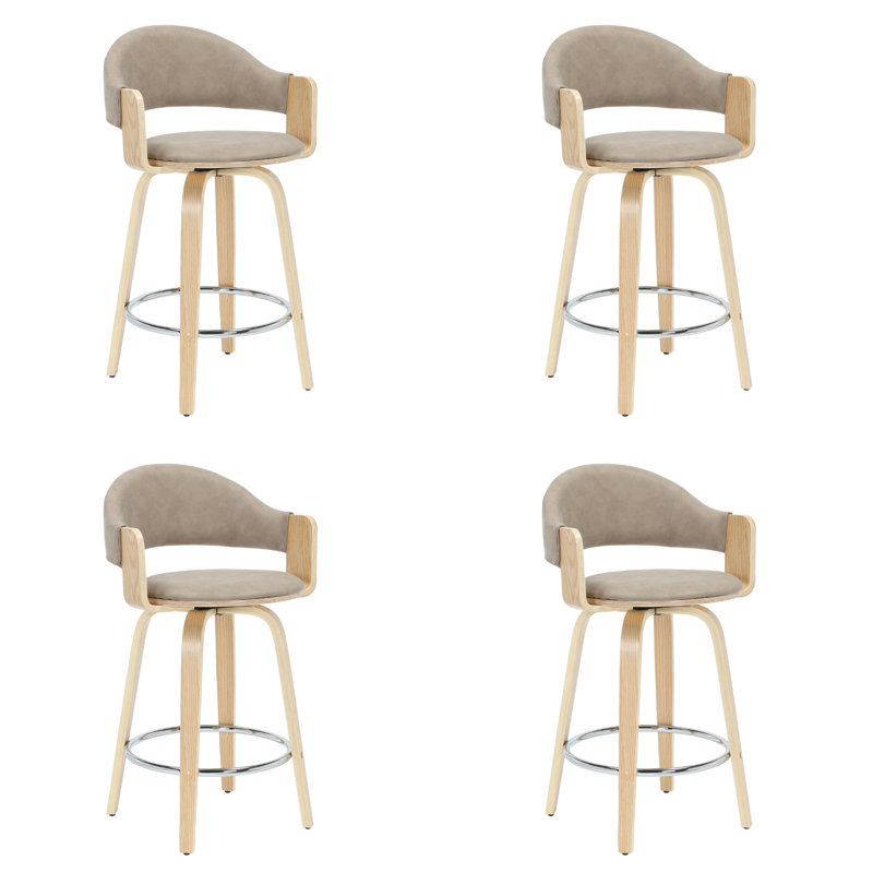 Wessels 36 po H 4 tabourets de bar en taupe rétro, Taupe, 36"
