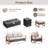 Drazen 7 - Person Patio Furniture Set With Fire Pit Table, All-Weather Wicker Outdoor Conversation Set With Chair And Thick Cushions-1240434813-1240434815