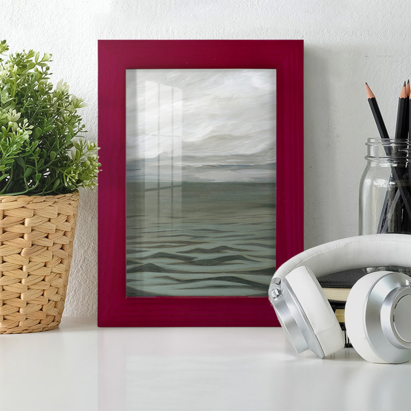 Overcasting II, reproduction d'art encadrée, Rouge cerise, H 6 po x l 4 po x P 1 po