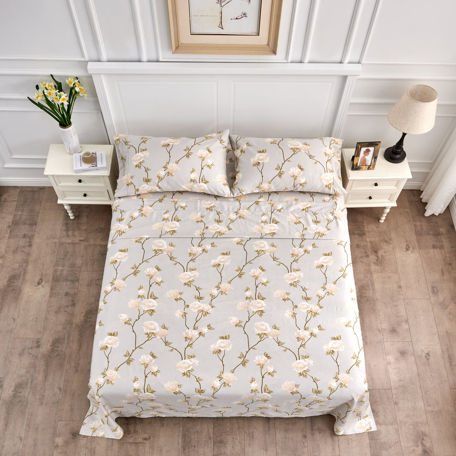 Auren Sateen - Set of 3, Full Sheet Set + Fitted Sheet + 2 Pillowcases