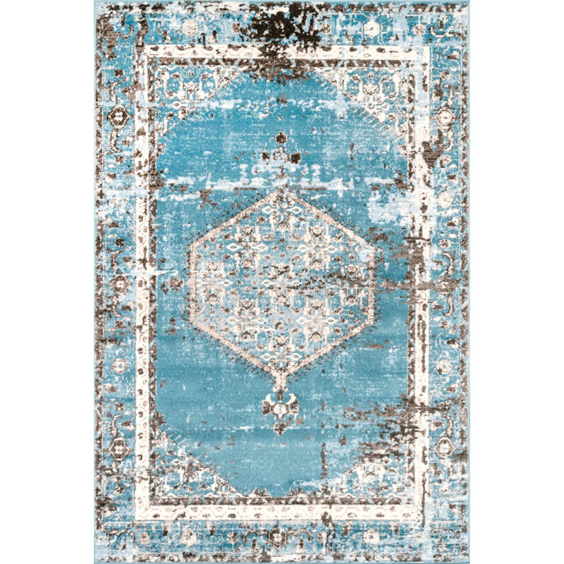 Tapis bleu Prony Southwestern, Rectangle 5 pi x 8 pi