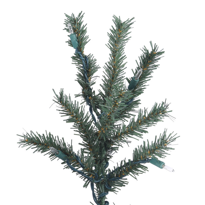 Alpine 9' Dark Green Pine Artificial Christmas Tree with 500 Clear/White Lights with Stand, 9'
