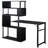 Home Office Computer Desk L-Shaped Corner Table, Rotating Computer Table With 5-Tier Bookshelf, Four Installation Methods, Lockable Casters (Black)