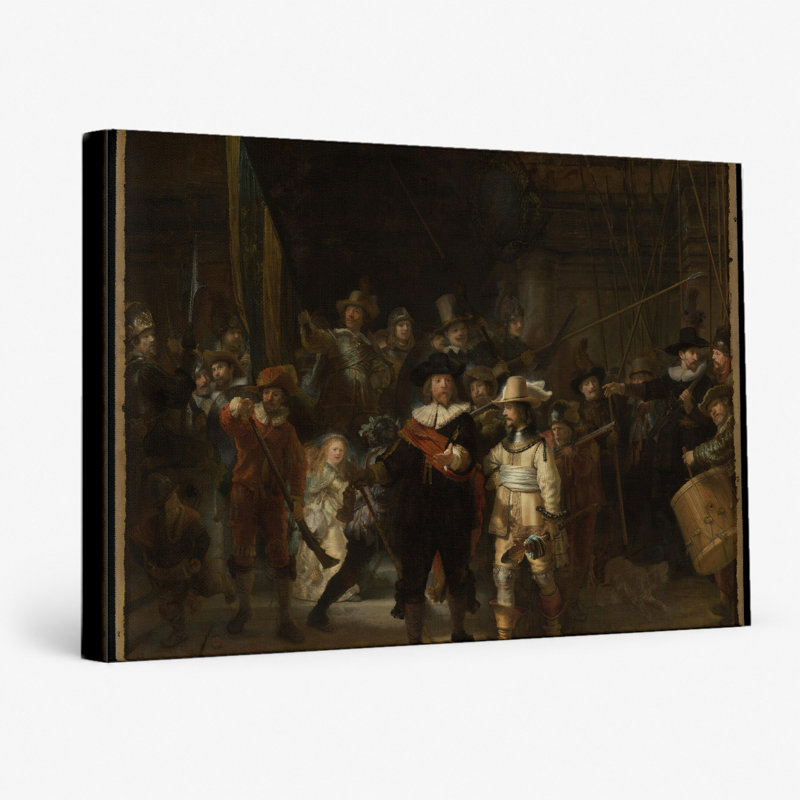 «The Night Watch» (1642) - Art mural sur toile paysage, 14" W x 11" H