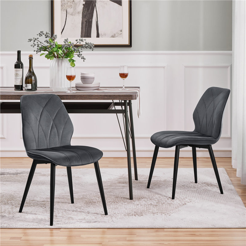 Color 45.5cm H Upholstered Side Chair, Dark Gray