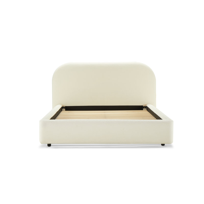 Beige Boucle Bed (No Tool Required Assembly)