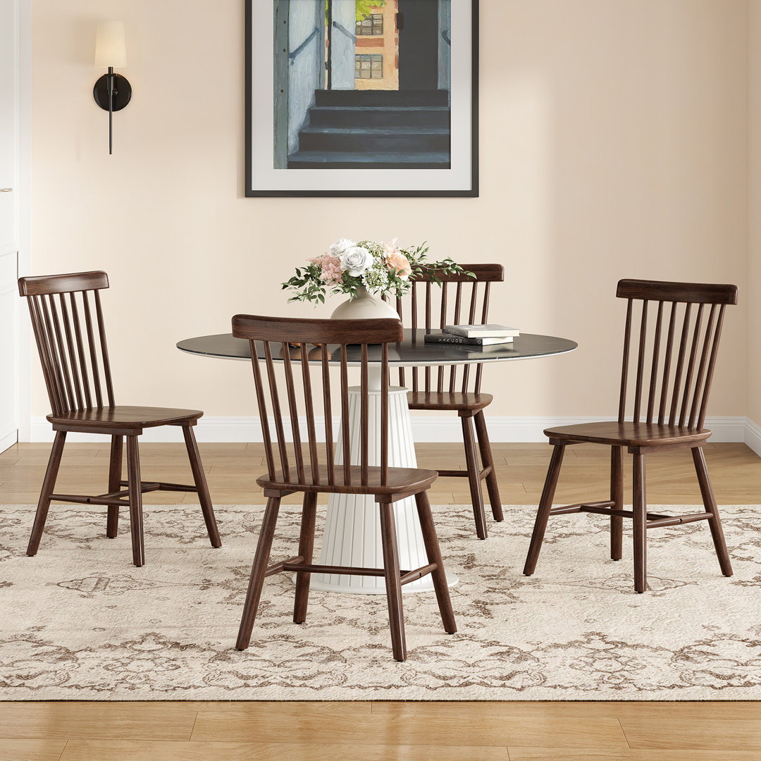 Chesley 18.1" W Modern Solid Wood Dining Chair (Set of 4) Gracie Oaks
