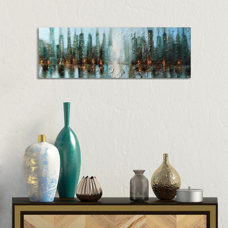 Downtown by Osnat Tzadok - Wrapped Canvas Print, 30.48 cm H x 91.44 cm W x 1.91 cm D