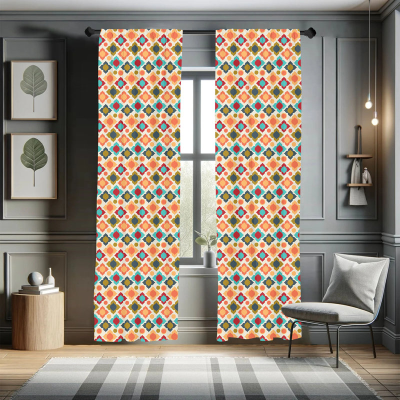 Orange Curtain Panels, 28" x 95"
