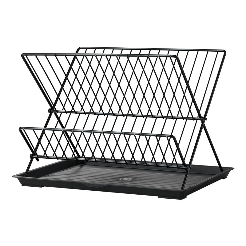 Adjustable Countertop Dish Rack, Matte Black