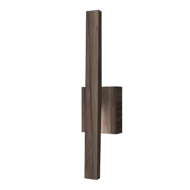 1 - Light LED Flush Mounted Sconce, American Walnut, 17.72" H x 4.33" W x 3.39" D