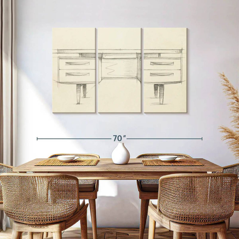 Kerner Mid Century Furniture Design IV, H 36 po x l 57 po