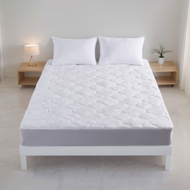Protège-matelas blanc matelassé à poches profondes, Queen