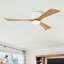 52 po Ventilateur de plafond à DEL intégré en chêne blanc intégré avec télécommande
