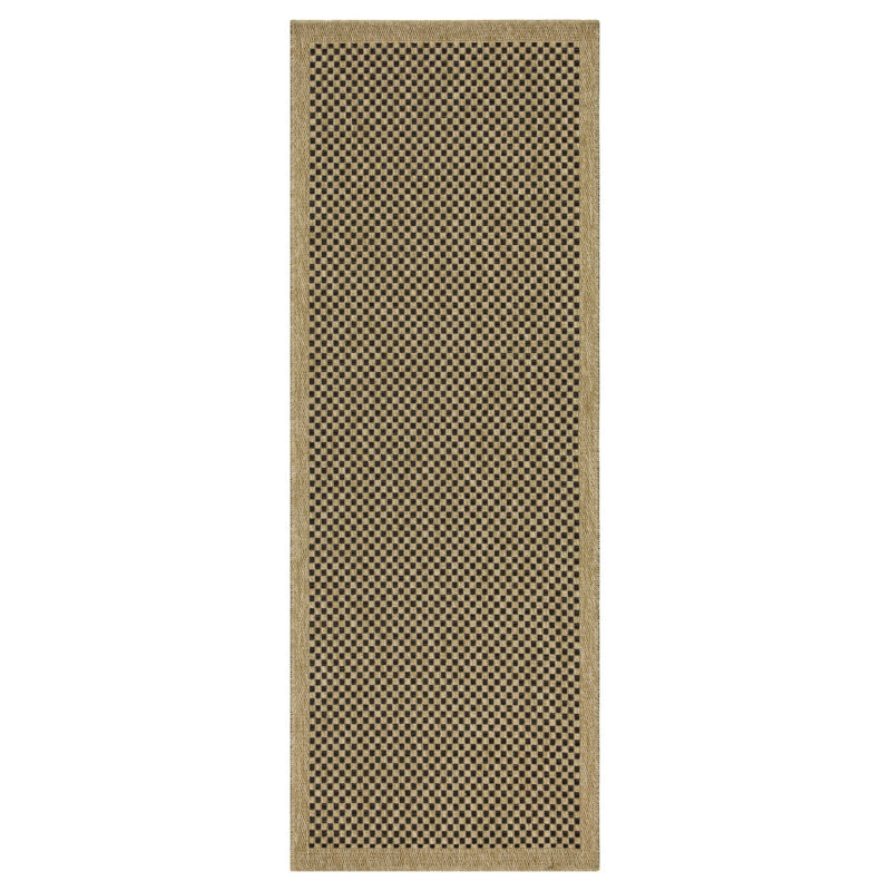 Earth Jute/Black Indoor/Outdoor Area Rug, Runner 2'7" x 7'3"