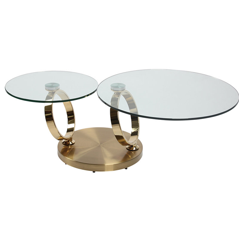 Tauranac Glass Top Single Coffee Table, Gold