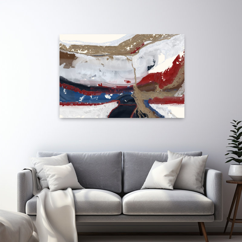 Art contemporain, art contemporain abstrait, H 32 po x l 48 po