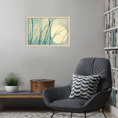 «Morning blues» par Ingrid Beddoes, impression sur bois encadrée