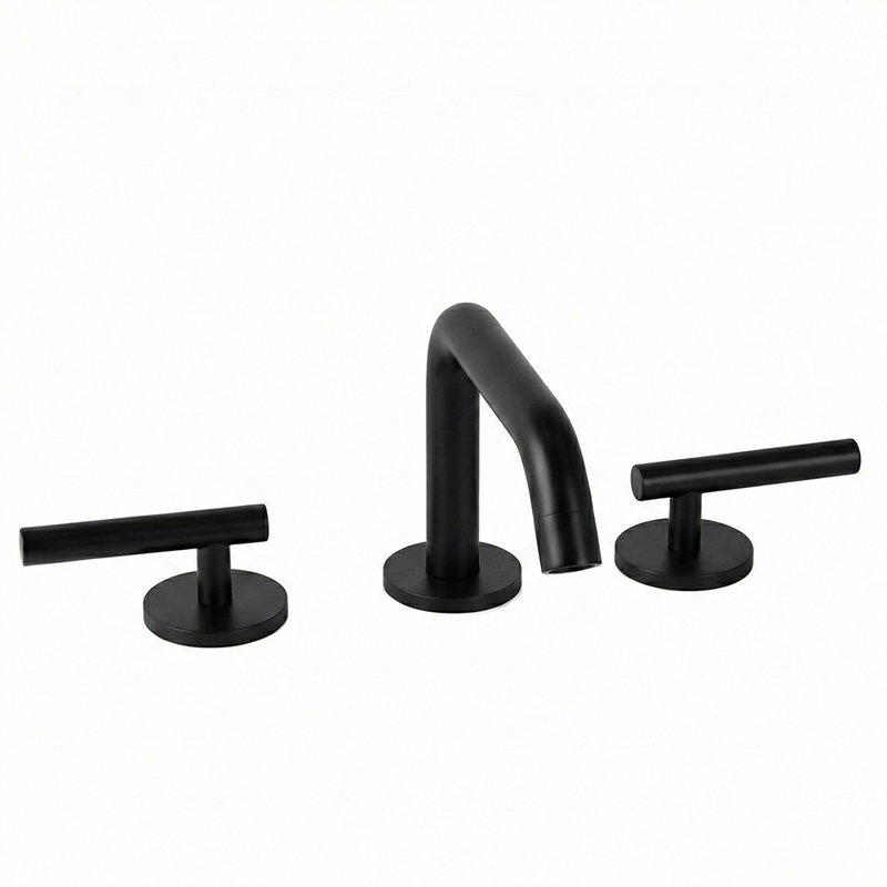 Cigno Widespread Faucet, Matte Black