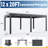 12 x 20 FT Motorized Louvered Pergola with Installation Video, Solar/USB Hybrid Power, 4 Auto Side Screens, Rainproof Roof & Rustproof Aluminum Frame, Remote LED Lights for Deck, Patio & Hot Tub-132969997