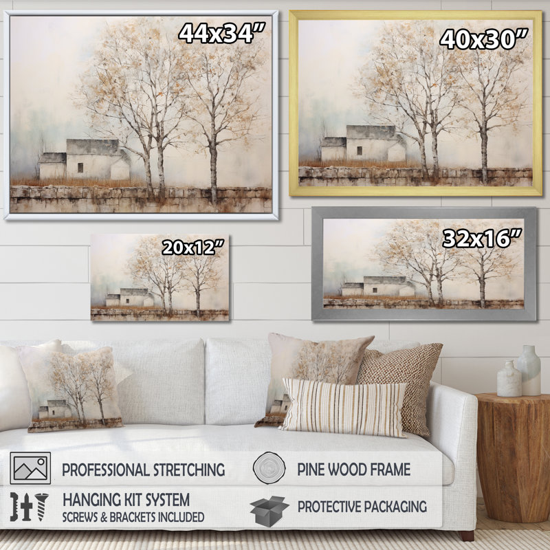 «Trees Farmhouse Still Life - Trees», reproduction d'art sur toile, H 30 po x l 40 po x P 1,5 po, Toile tendue