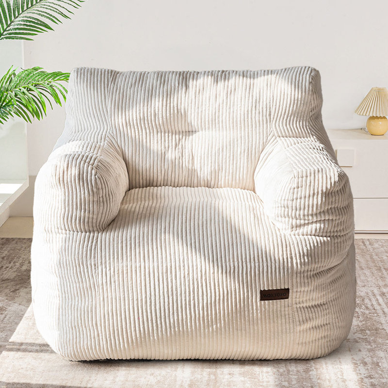 Fauteuil à billes en velours côtelé, Velours côtelé beige