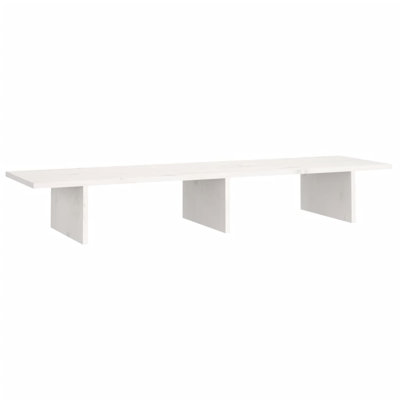 vidaXL Monitor Stand White 39.4x10.6x5.9" Solid Wood Pine