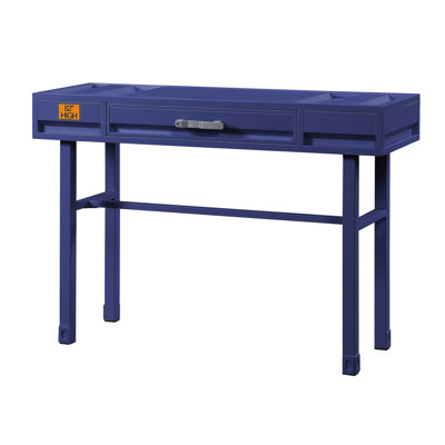 Bureau d'écriture bleu avec 1 tiroir