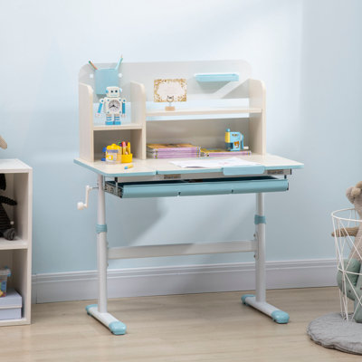 Height-Adjustable Kids Study Desk with Tilt Desktop & Storage