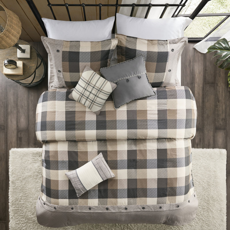 Housse de couette 6 pièces à chevrons multicolores, Édredon double et 6 pièces supplémentaires, Jaune