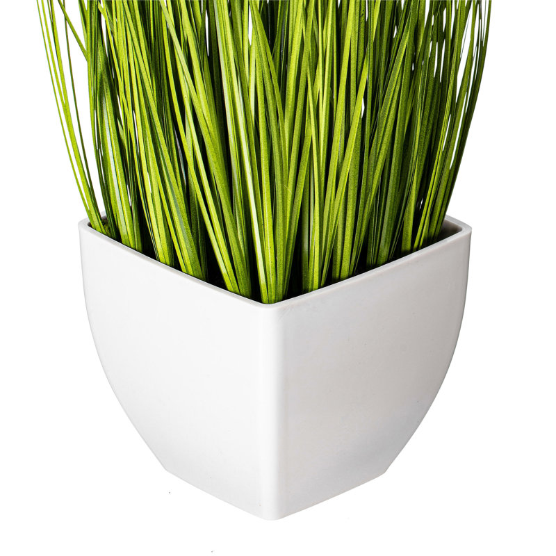 Herbe artificielle en pot vert., H 11,5 po x l 5 po x P 5 po