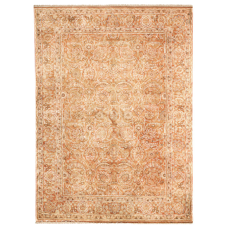 High-Quality Hand-Knotted Rust Area Rug
