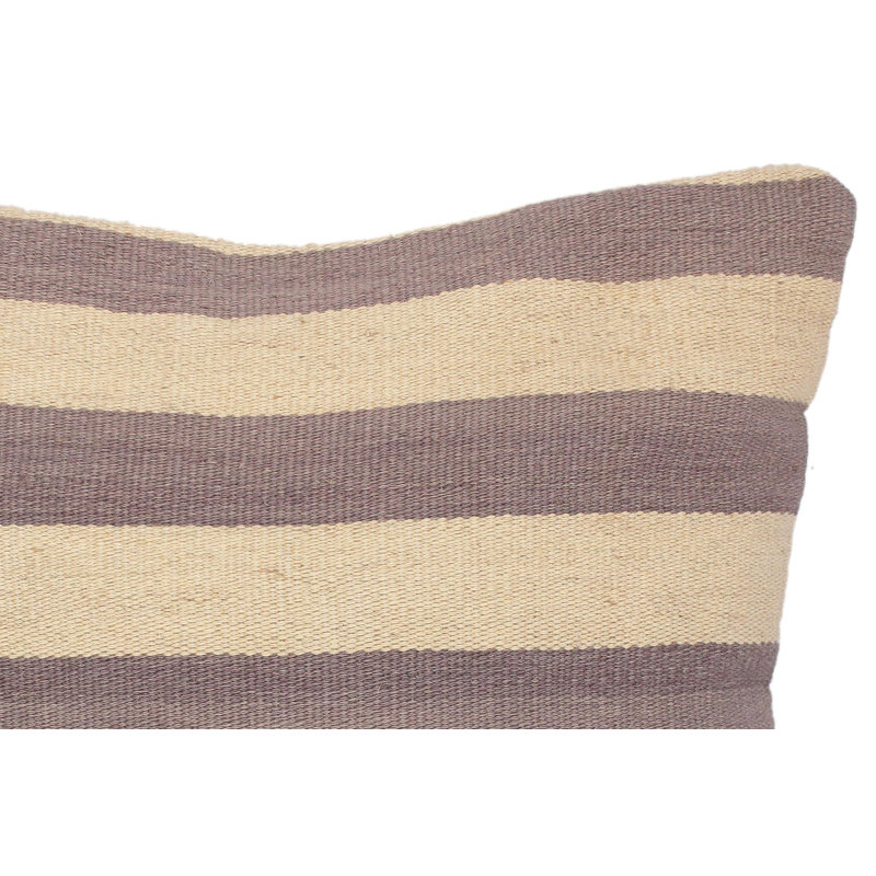 Housse et insert de coussin en laine Modern Kilim, Brun / beige