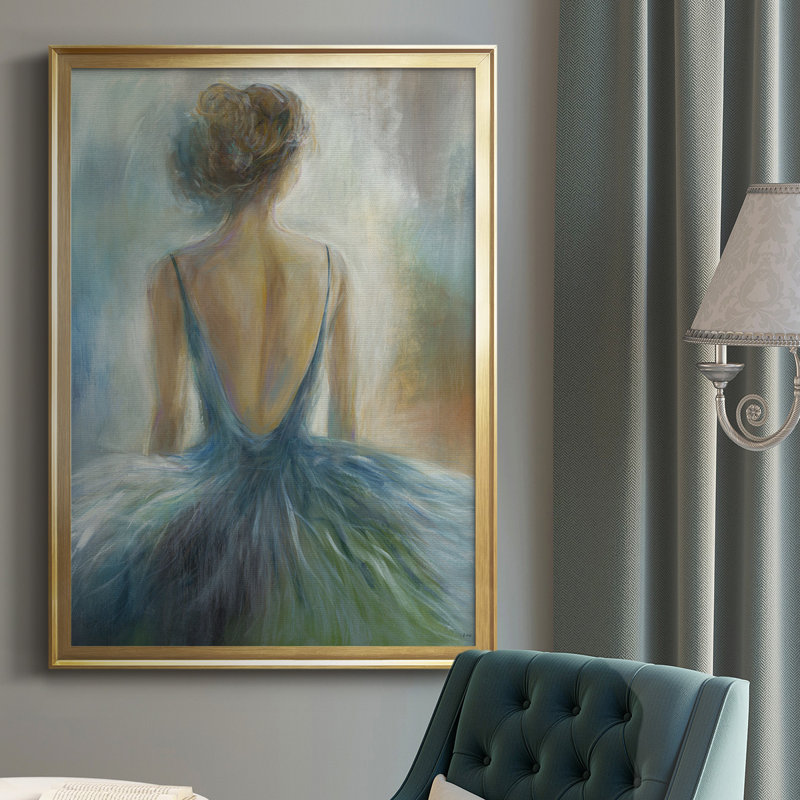 Lady in Blue, impression sur papier encadrée, Or, H 42,5 po x l 30,5 po x P 1,25 po