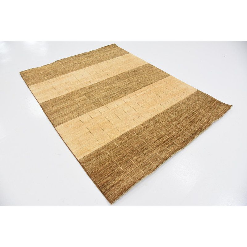 Tapis de zone en laine 4 pi 11 po x 6 pi 6 po one-of-kind noué la Nash