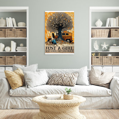 Just A Girl Who Loves Jeep And Beach - 1 pièce Just A Girl Who Loves Jeep And Beach sur toile, impression