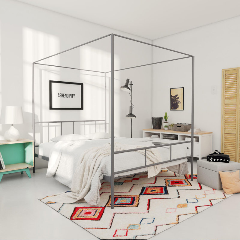 Lagano Metal Bed, Kingsize (5'), Grey