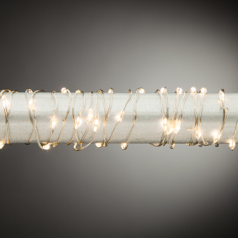 20 Ft Electric Warm White Micro Light Strings On Silver Wire, 10 ft