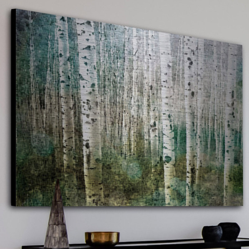 Reproduction d’art sur métal, "aspen green" par parvez taj, H 8 po x l 12 po x P 1,5 po