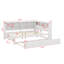 Lit de jour double en bois avec lit gigogne, tablette de rangement et ports de chargement USB