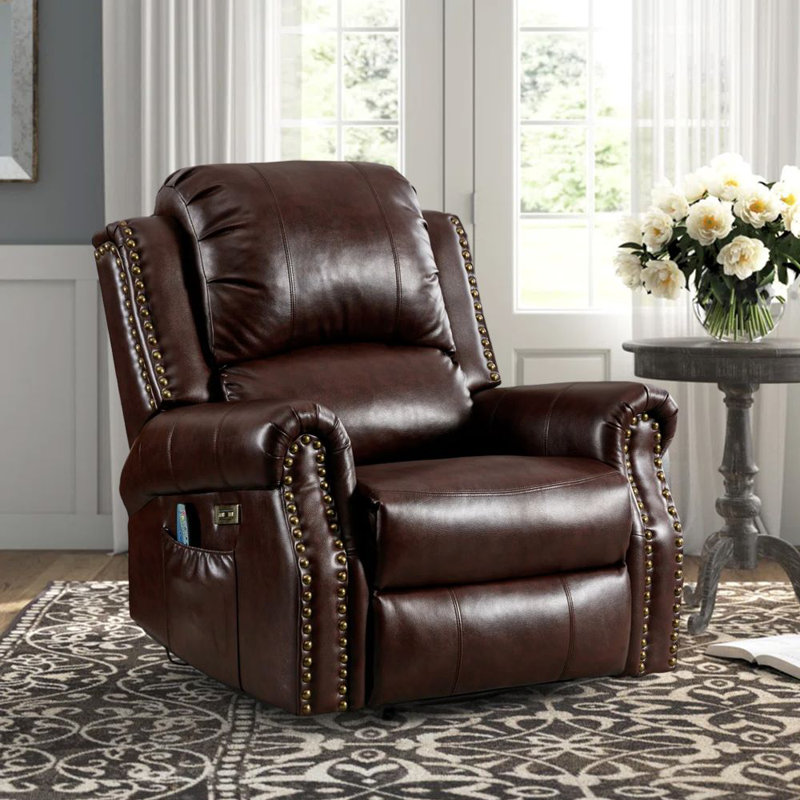 Fauteuil inclinable électrique de 38 po Maxwellton, Brun rustique