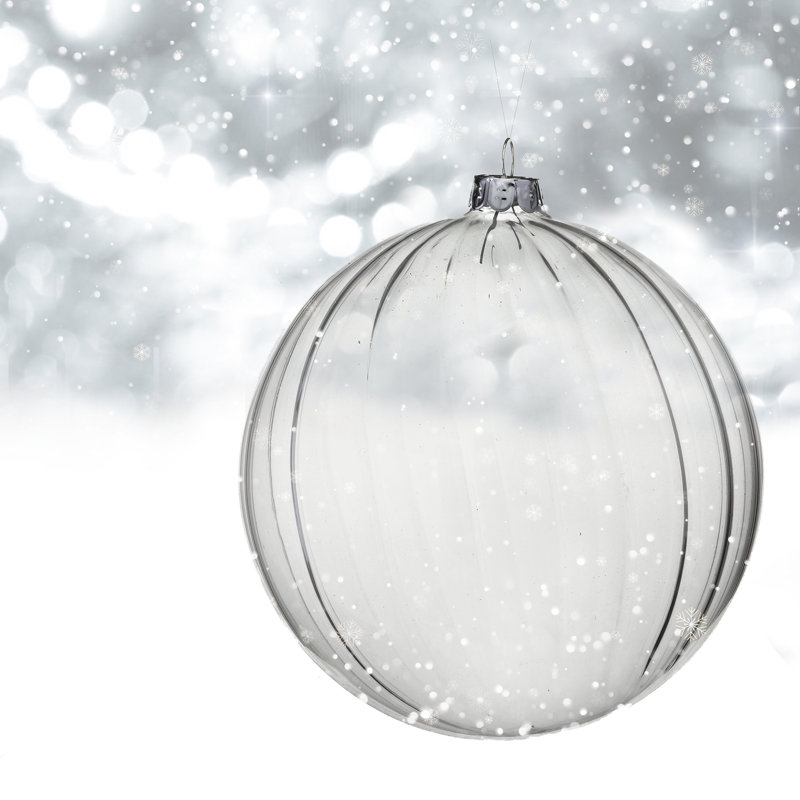 Ornement boule rayée Driffield, Transparent