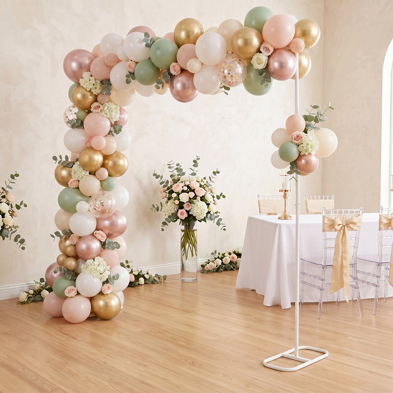Support pour fond de mariage en forme d'arche de fer blanc 2,1M