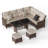 6-Piece Outdoor Wicker Patio Sofa Set With Dining Table-1529610029-1529610031