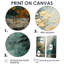 «Golden Emerald Forest», art mural sur toile à spirales abstraites-459556910-459556900-459556903