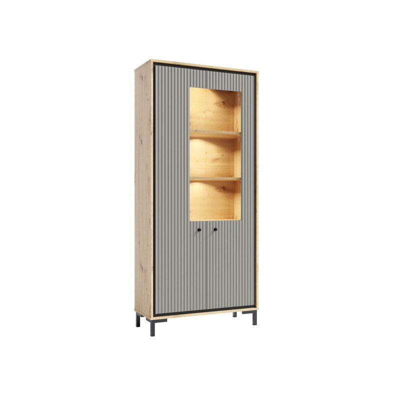 Vasilikos Display Cabinet, Natural/Grey