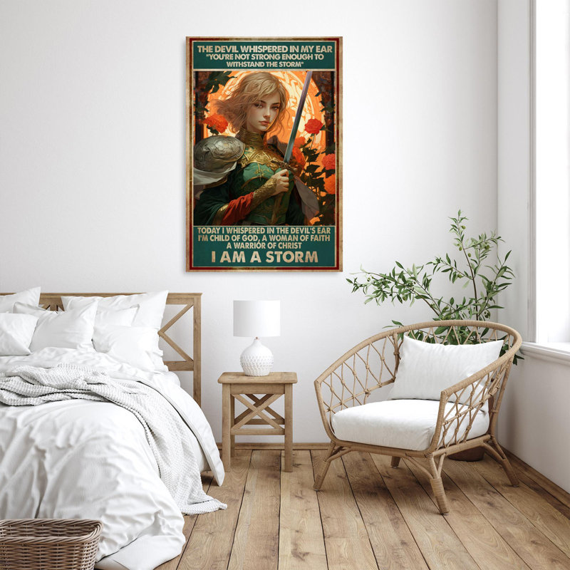 A Warrior of Christ I Am A Storm, L 16 po x H 20 po x P 1,25 po