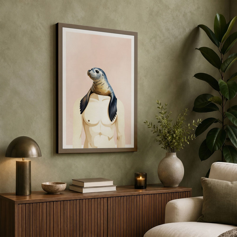 Seal in Waistcoat Novelty - Wrapped Canvas, 18x12 - 45.7 x 30.5 cm, White Border